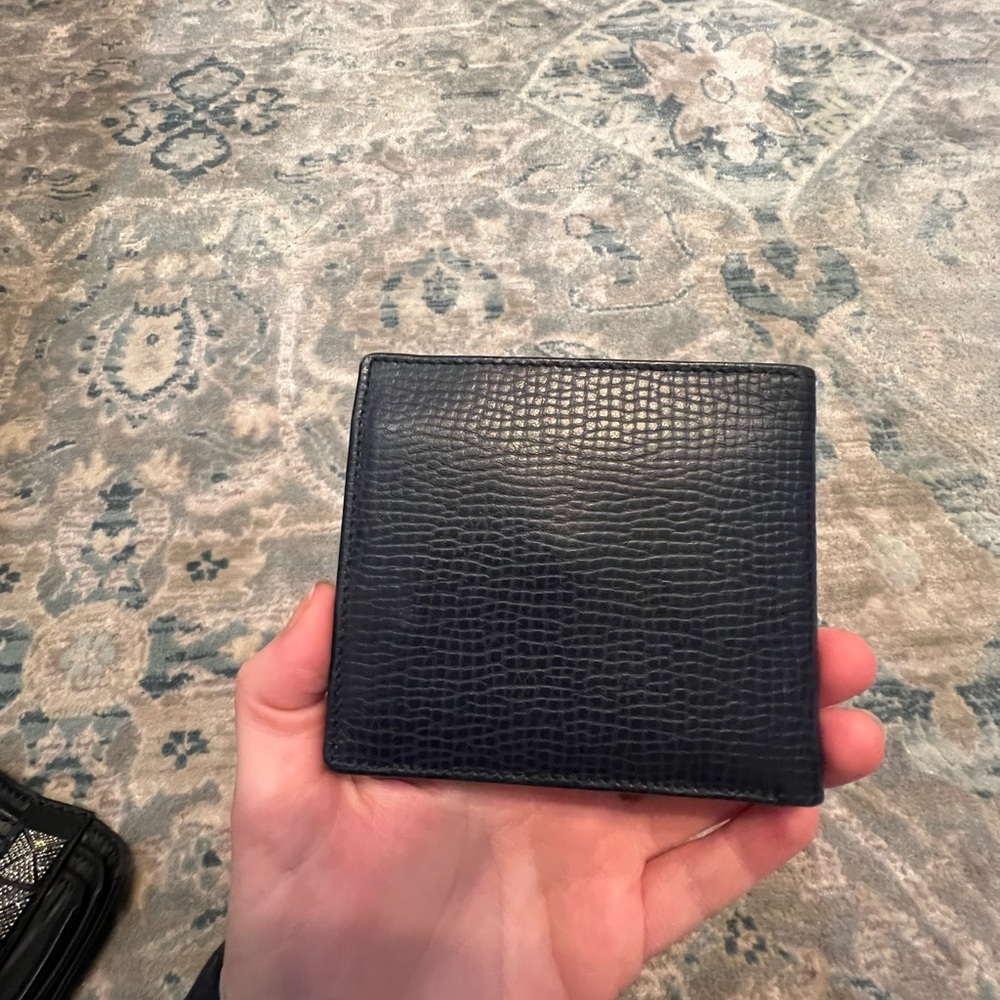 Blue Leather Wallet with Gold Accent - Picture 6 of 13